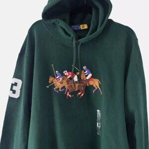 Polo Ralph Lauren Green Equestrian Triple Pony Sweatshirt Green Triple Pony